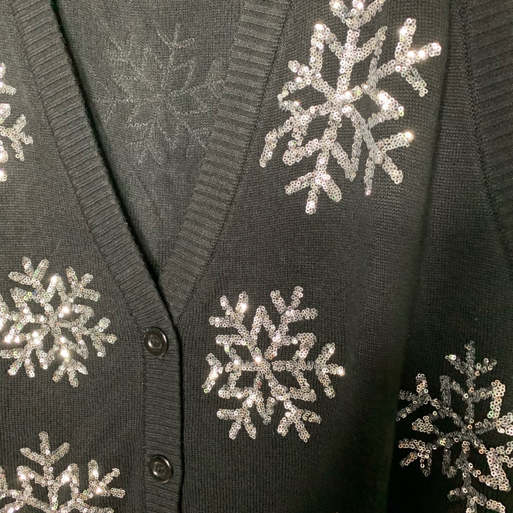 Tipsy Elves Sequin Snowflake Vest - image 3